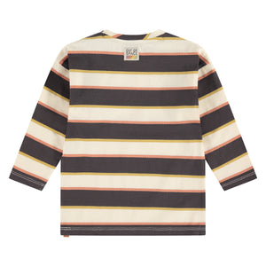 Boys Dark Grey Stripe Long Sleeve