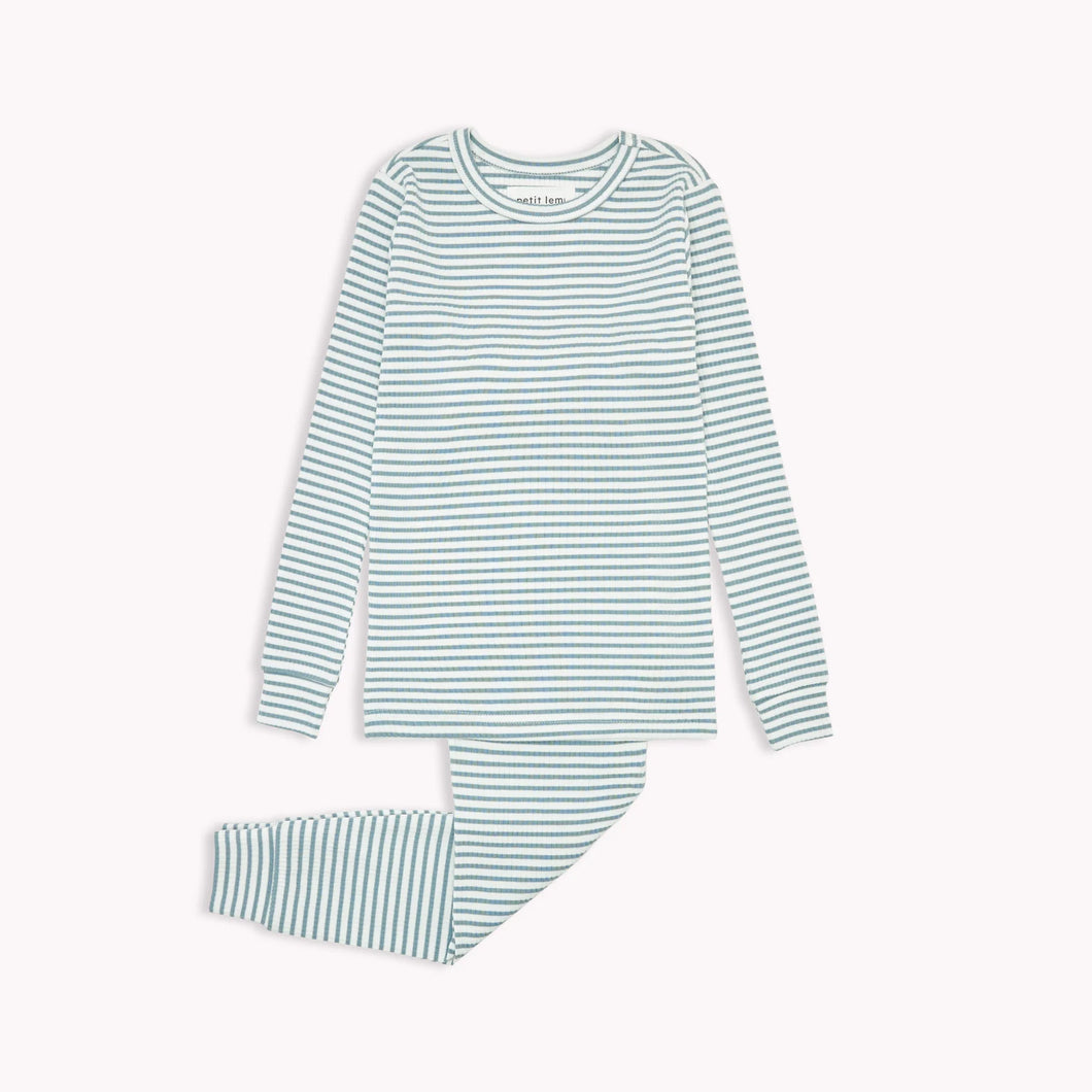 Striped Ribbed PJ Set