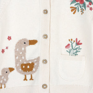 Duck Mommy Embroidered Cardigan