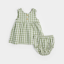 Load image into Gallery viewer, Green Gingham Dress &amp; Bloomer
