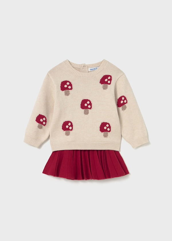 Baby Pleated Skirt and Sweater Set