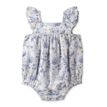 Load image into Gallery viewer, Blue Floral Bubble Romper
