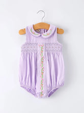 Load image into Gallery viewer, Lavender Embroidered Romper
