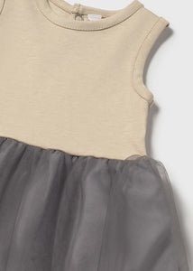 Grey Tulle Dress Sweater Set