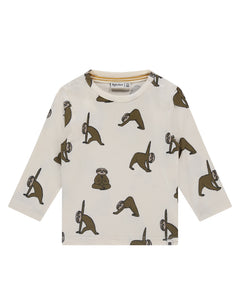 Yoga Sloth Top-Cream