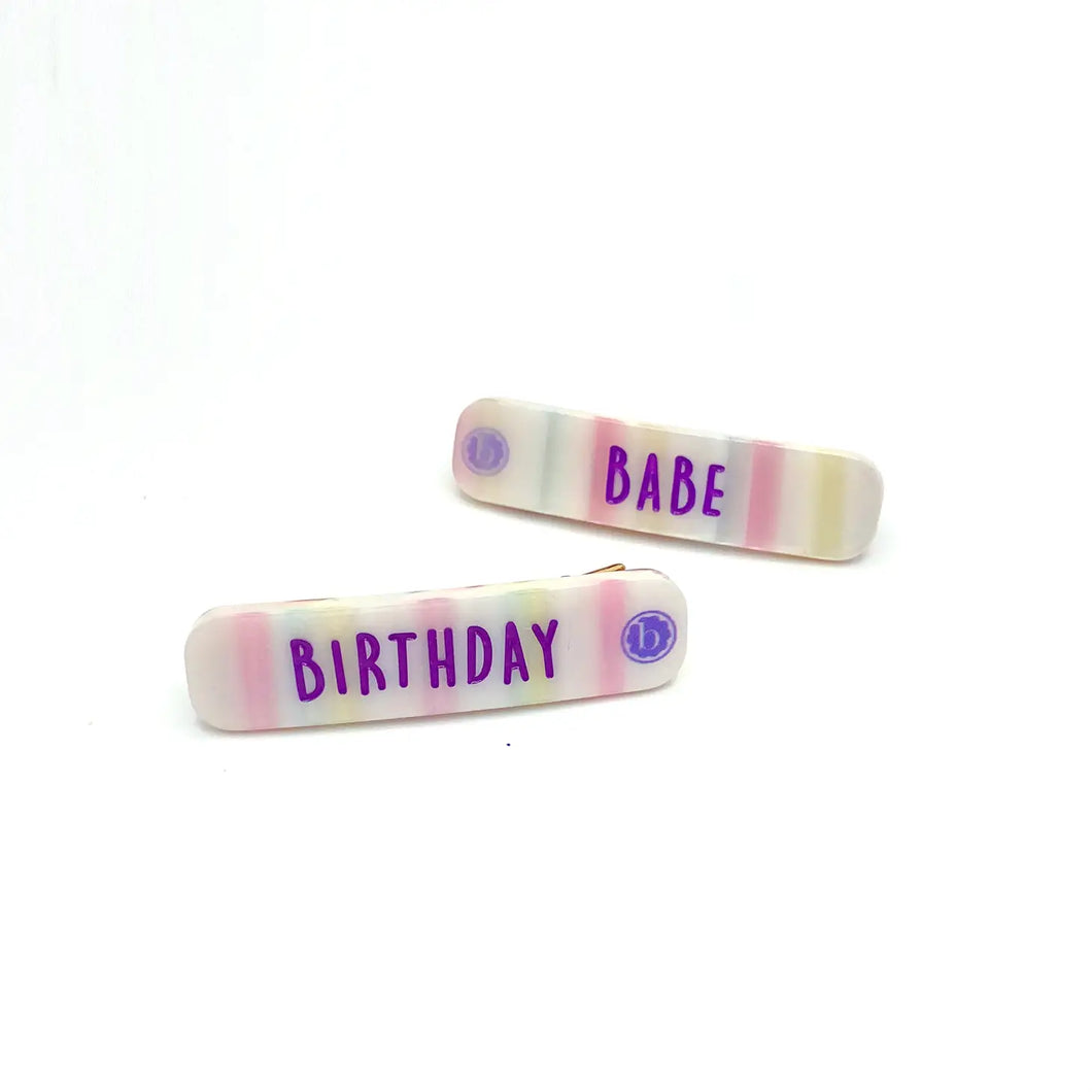 Birthday Babe Hair Clips