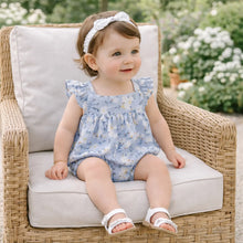 Load image into Gallery viewer, Blue Floral Bubble Romper
