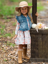 Load image into Gallery viewer, Denim Vest + Dress Set
