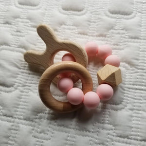 Wooden/Silicone Bunny Teether