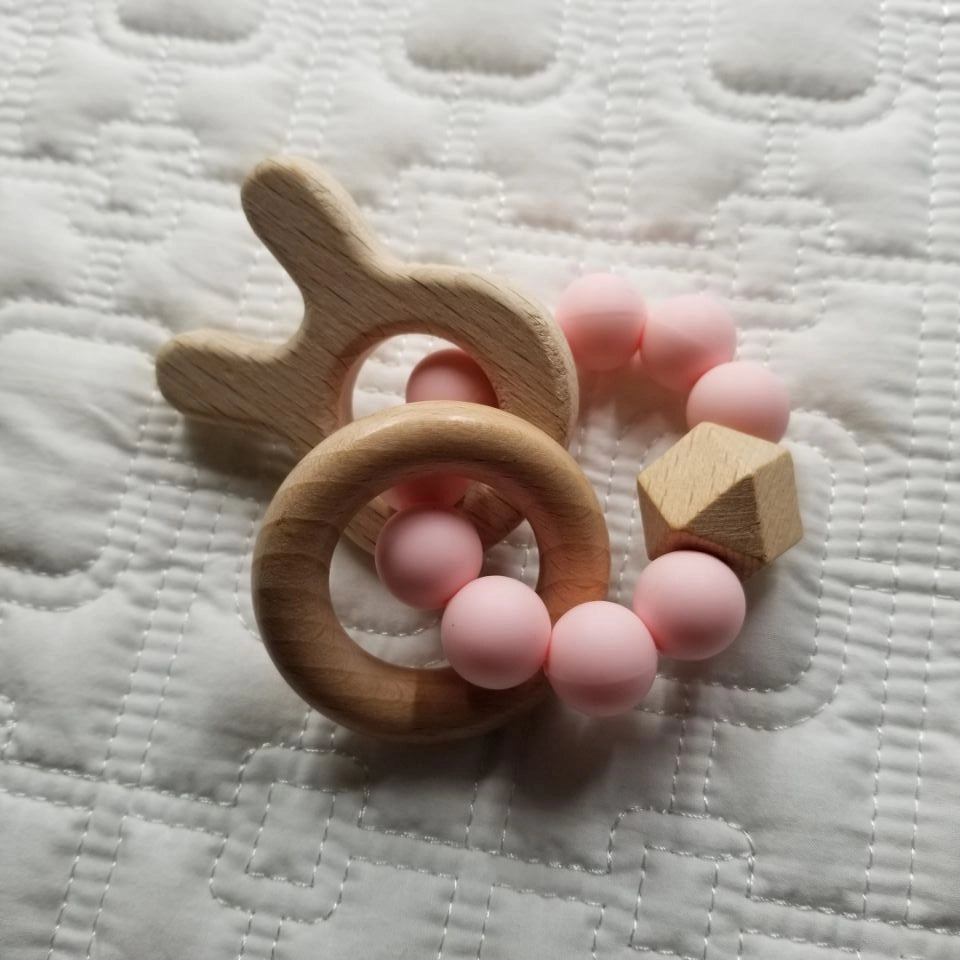 Wooden/Silicone Bunny Teether
