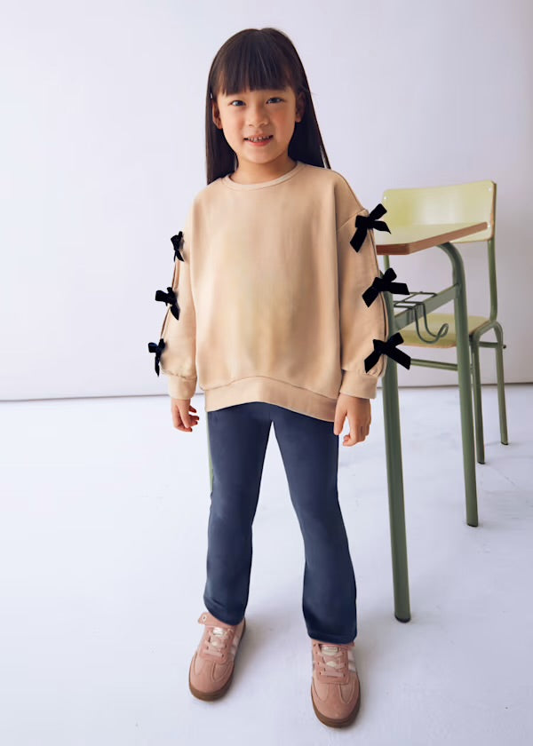 Navy Bow Sweatshirt Set