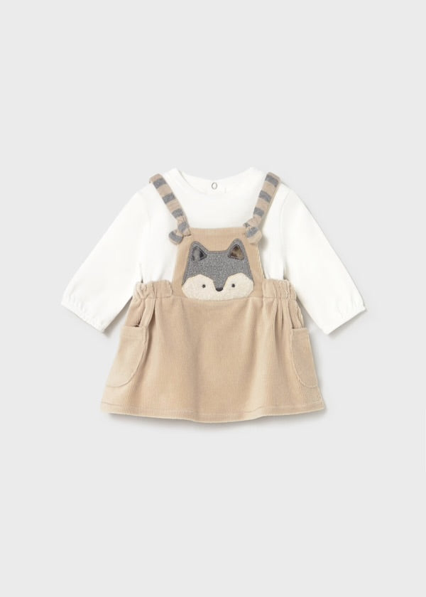 Newborn Girl Corduroy Dungaree Dress