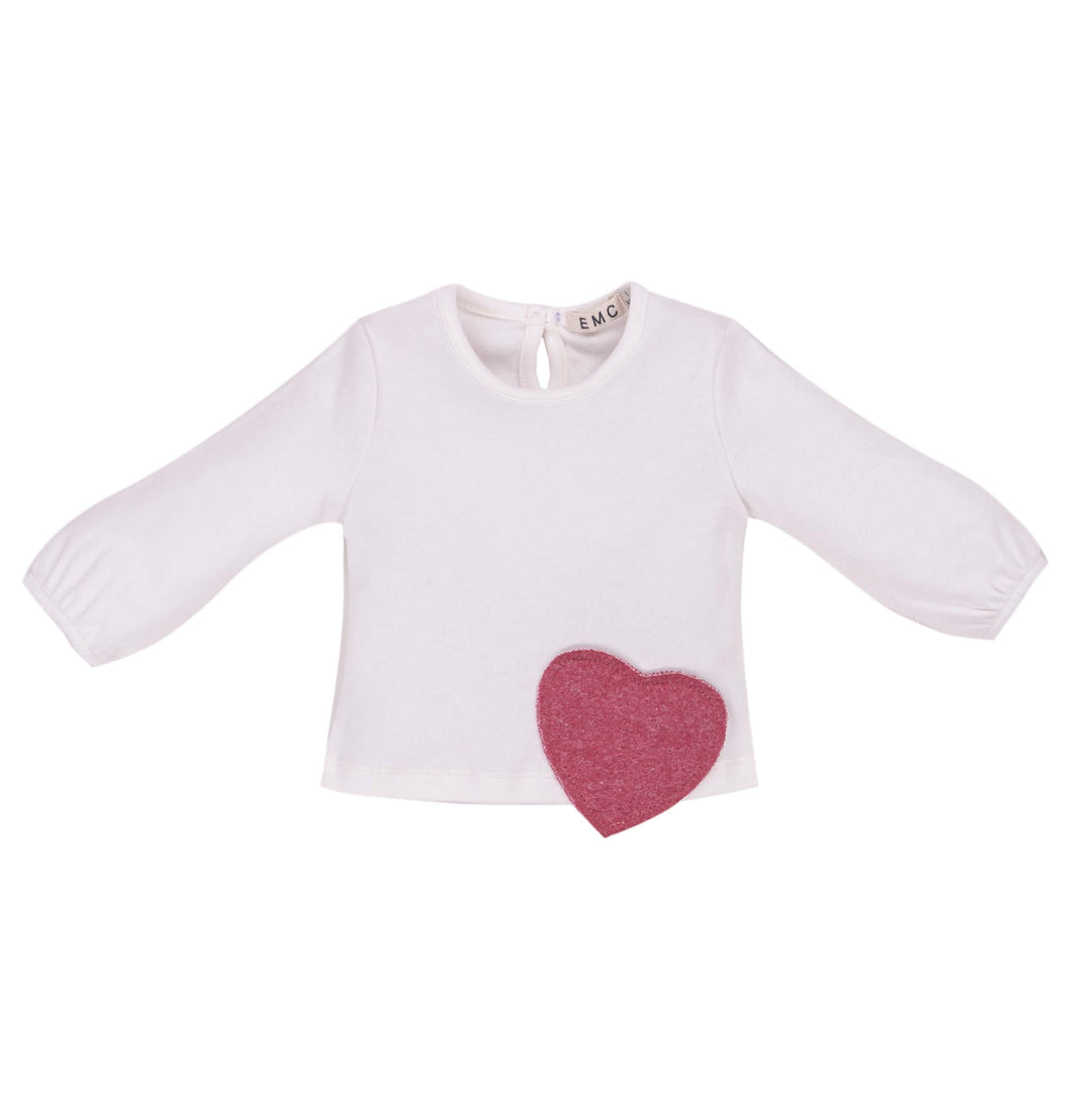 Baby Pink Heart Long Sleeve Tee