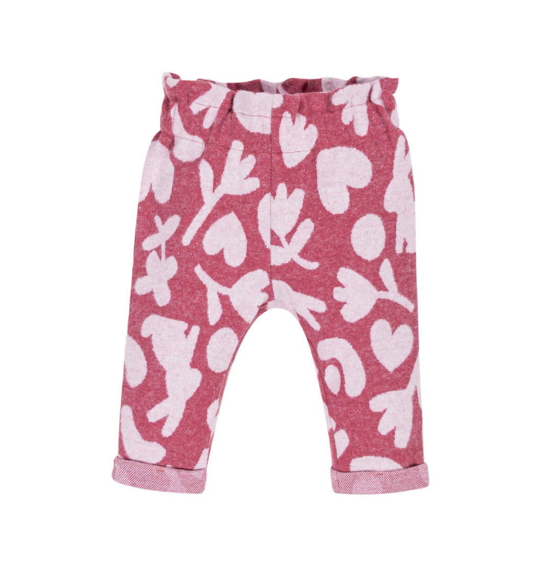 Pink & White Print Pant