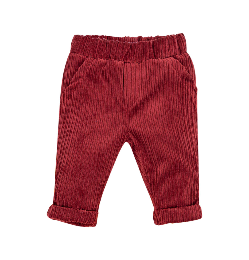 Rust Ribbed Velour Pants