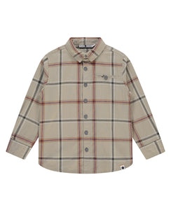 Beige Check Button Up