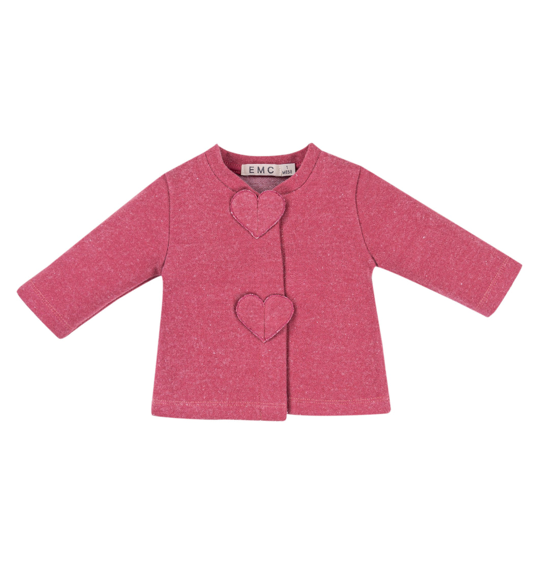 Pink Knit Heart Jacket
