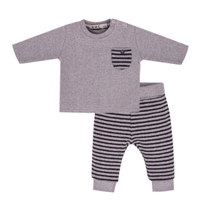 Boys Grey Knit Sweater & Pant Set