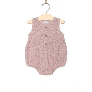 Button Romper- Birds & Butterflies