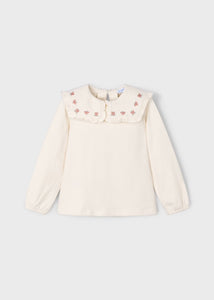 Girl Ruffled Collar Top