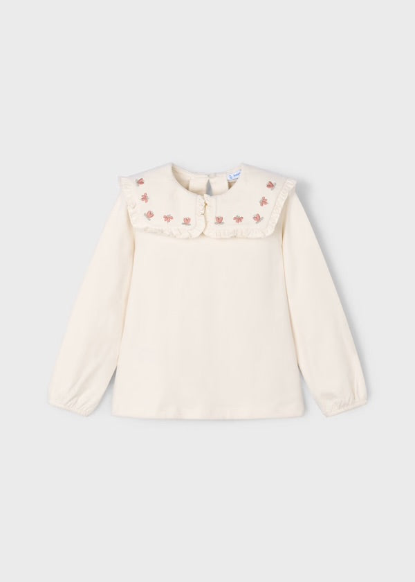 Girl Ruffled Collar Top