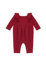 Load image into Gallery viewer, Berry &amp; Olive Wreath Waffled Knit Romper
