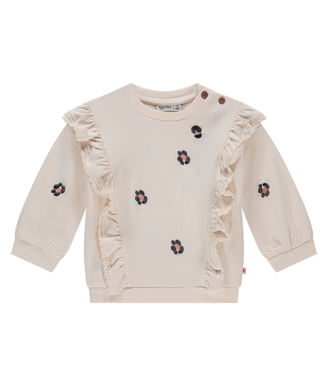 Cream Chetah Flower Sweatshirt