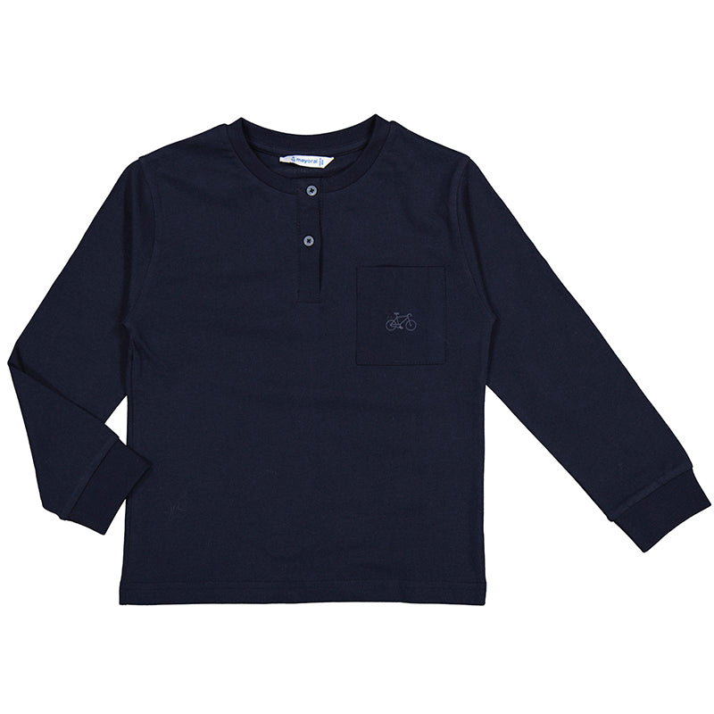Navy Bicycle Long Sleeve Tee