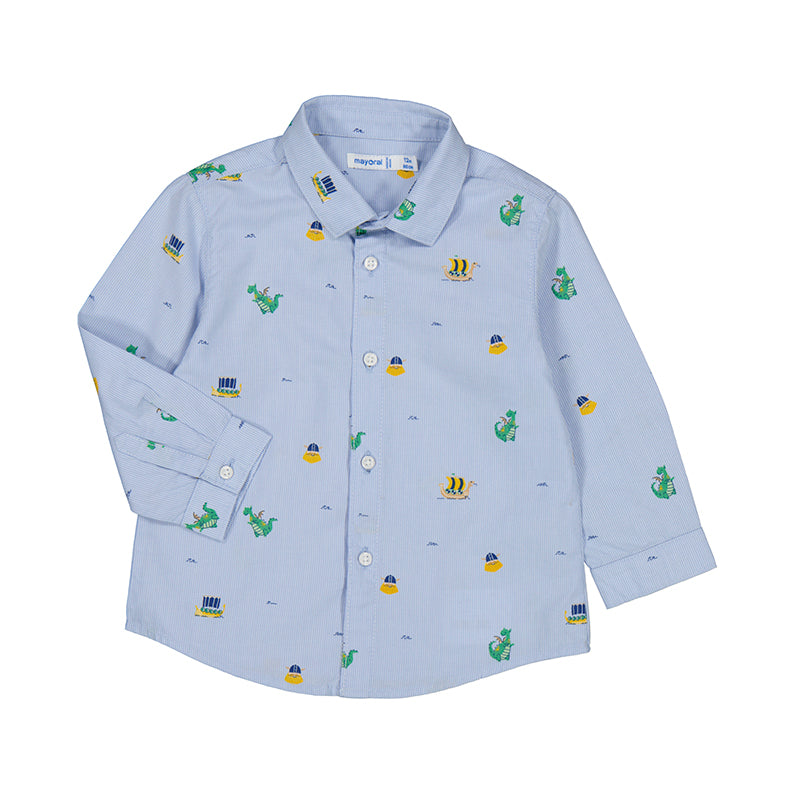 Vikings & Dragons Print Button Up