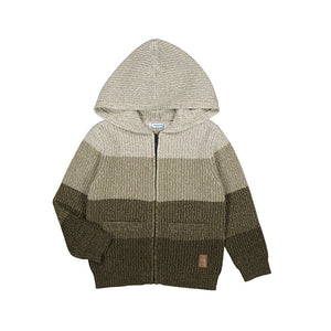 Knit Color Block Zip Sweater
