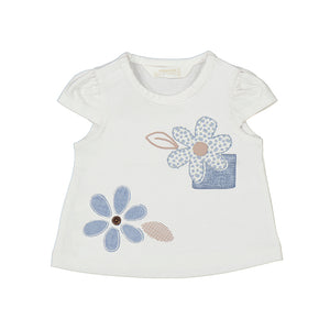 Blue Floral Baby Tee