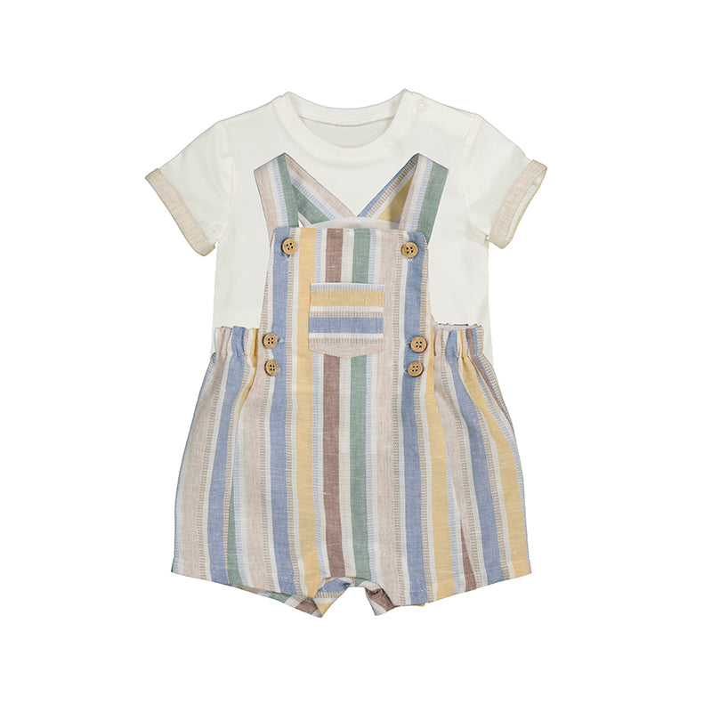Striped Baby Overall Set