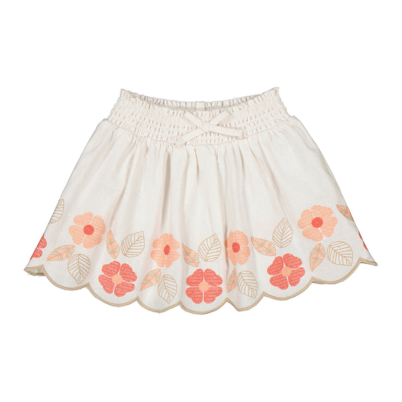 Embroidered Flowers Skirt
