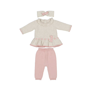 Baby Girl Knit Cotton 3-Piece Set