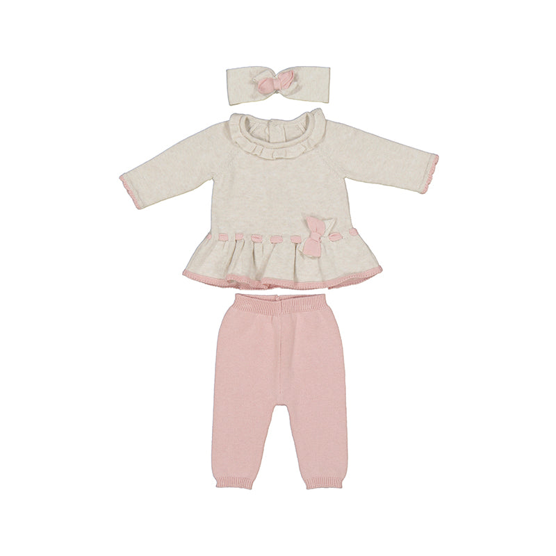 Baby Girl Knit Cotton 3-Piece Set