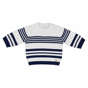 Navy Knit Striped Sweater
