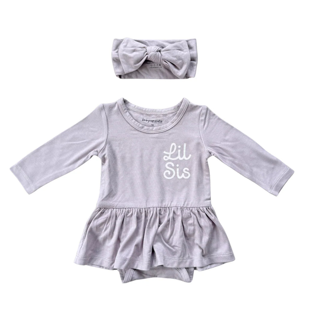 Lil Sis Bodysuit Dress Set w/ Bow