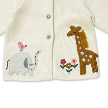 Load image into Gallery viewer, Eden Safari Embroidered Baby Girl Cardigan
