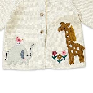 Eden Safari Embroidered Baby Girl Cardigan