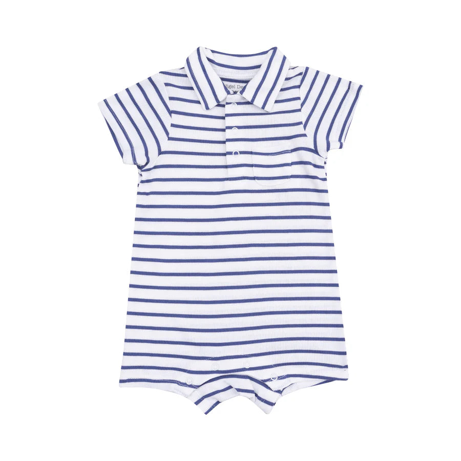 Blue Stripe Polo Shortie