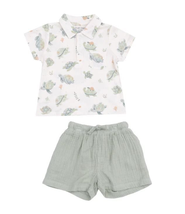 Sea Turtles Polo Shorts Set