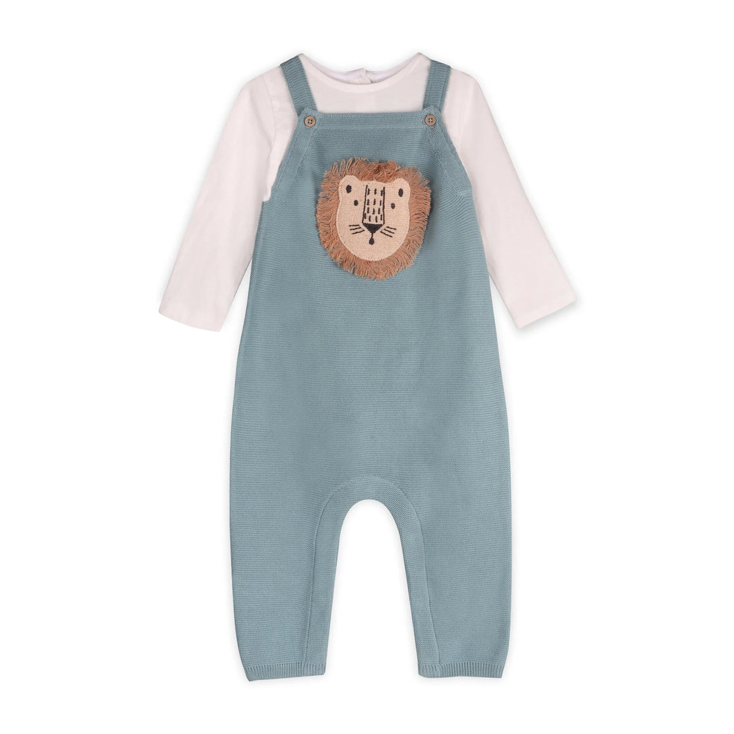 Lion Knit Baby Overall Set