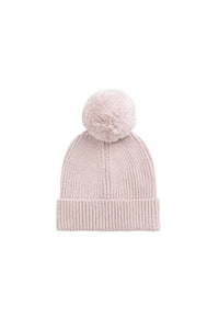 Rib Beanie - Pastel Pink Marle
