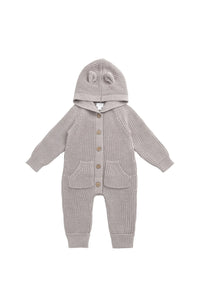 Bear Knit Hooded Romper