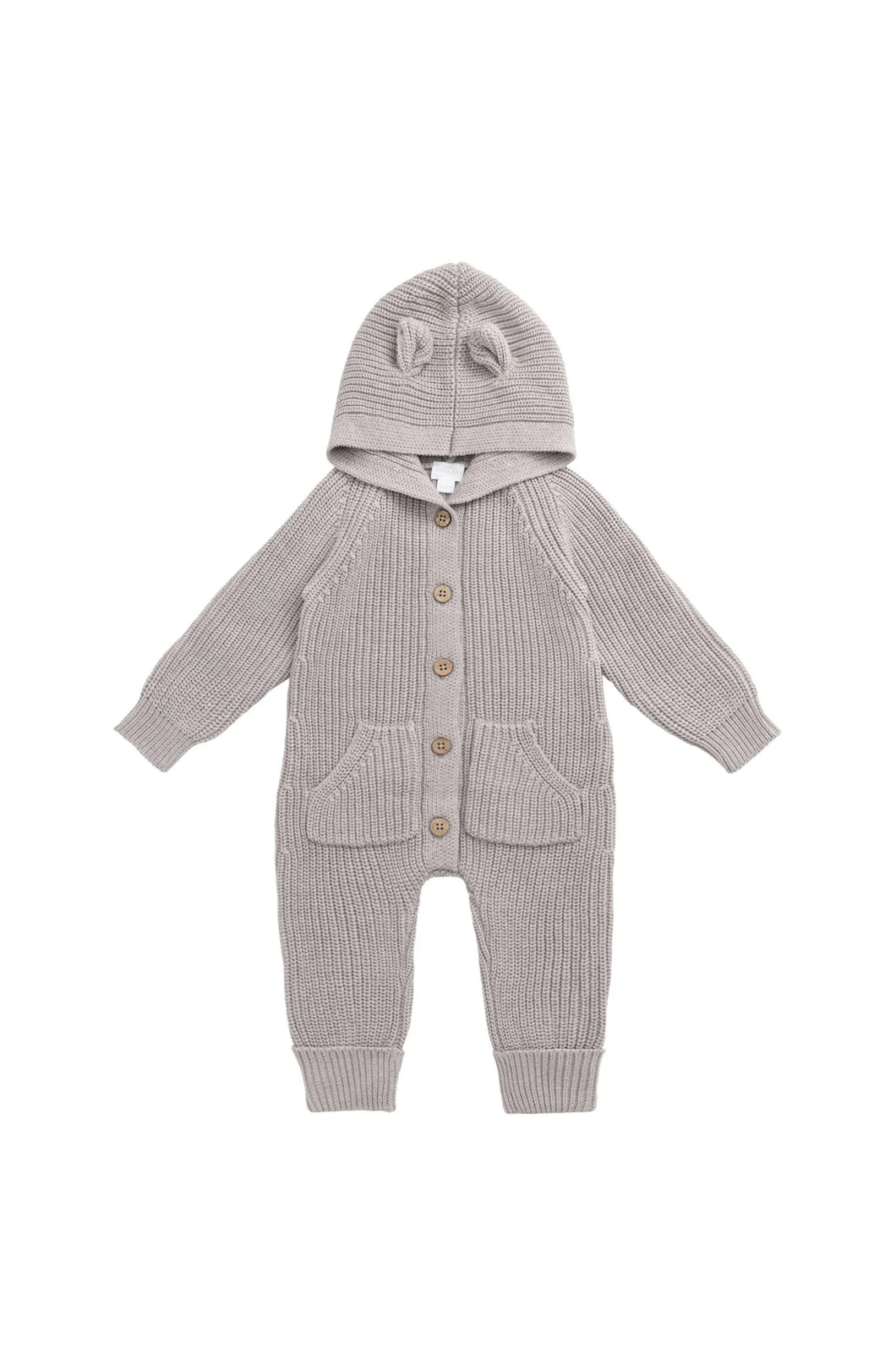 Bear Knit Hooded Romper