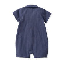 Load image into Gallery viewer, Boys Navy Gauze Romper

