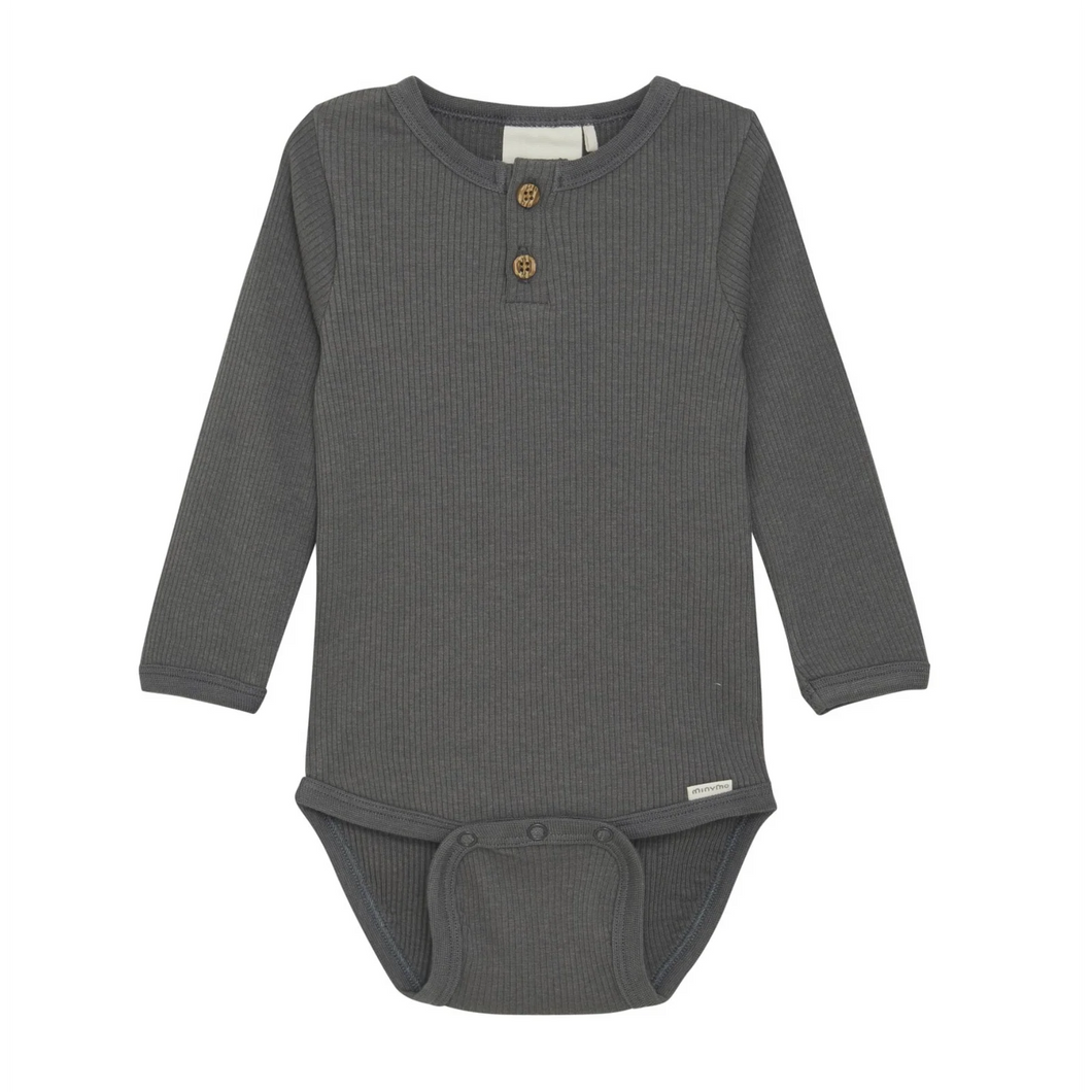 Boys Long Sleeve Ribbed Onesie