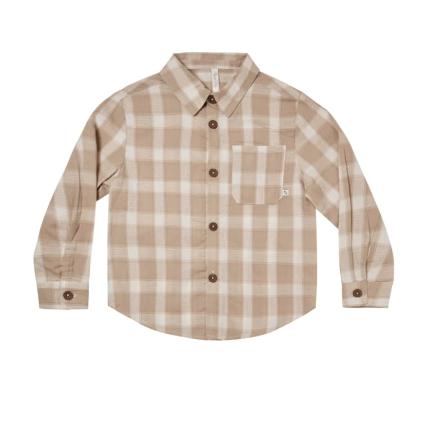 Plaid Collared Long Sleeve Button Up