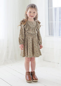 Berry & Olive Wreath Rayon Dress