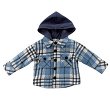 Load image into Gallery viewer, Blue Hooded Shacket
